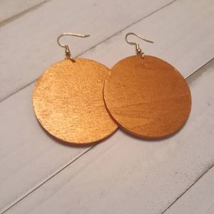Gold/ Wood/ Statement Earrings